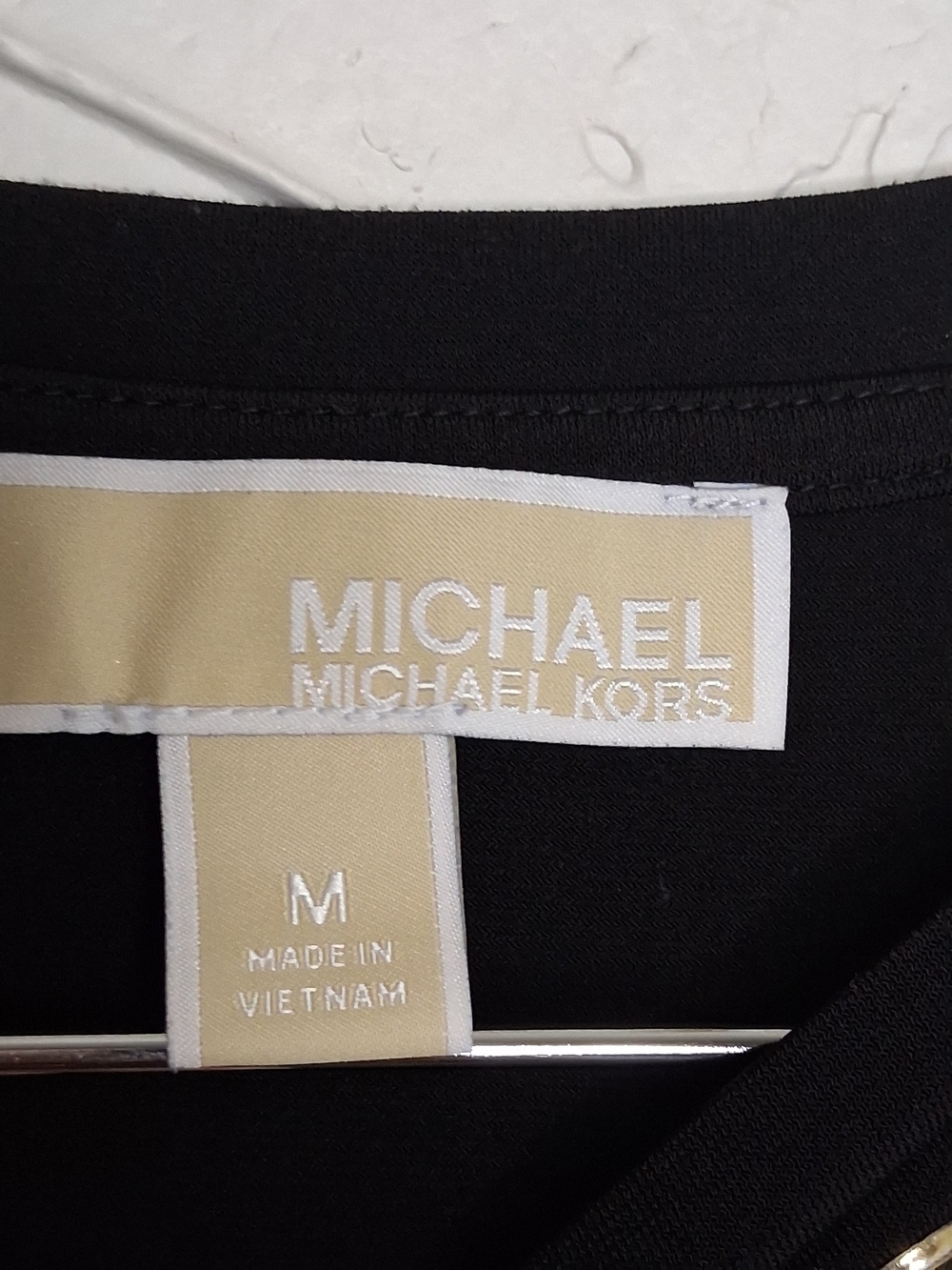 Michael Kors Little Black Dress Srudded Neck Women's Short Sleeve Sz M Classic - Picture 3 of 8
